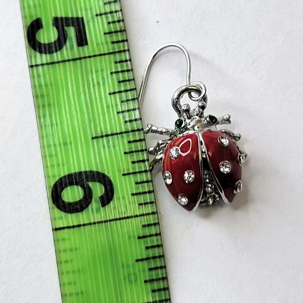 Mini Ladybug Earrings - Picture 10 of 11